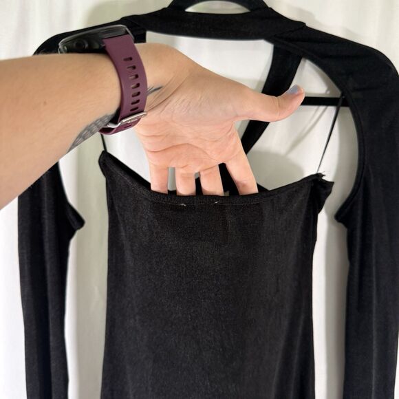 New Princess Polly Giovanni Mini Dress Womens 6 Black Pull On Unlined Semi Sheer - Picture 14 of 15